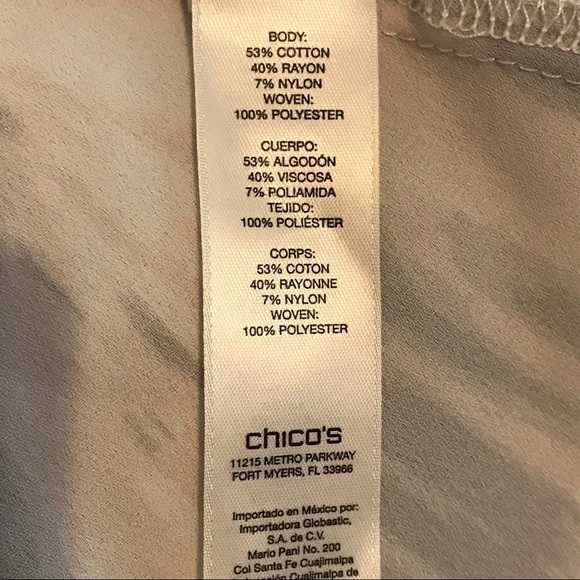 Chico’s 0 open cardigan mixed media sz 4 - Picture 9 of 11